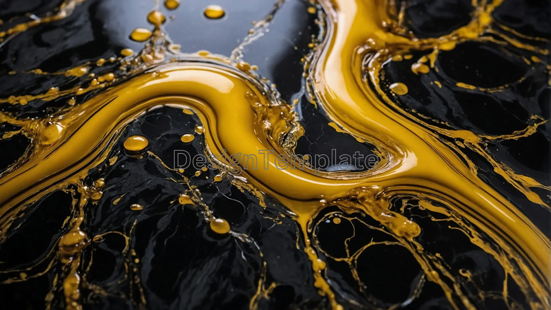 Download Golden Liquid Splash on Black Marble Texture JPG